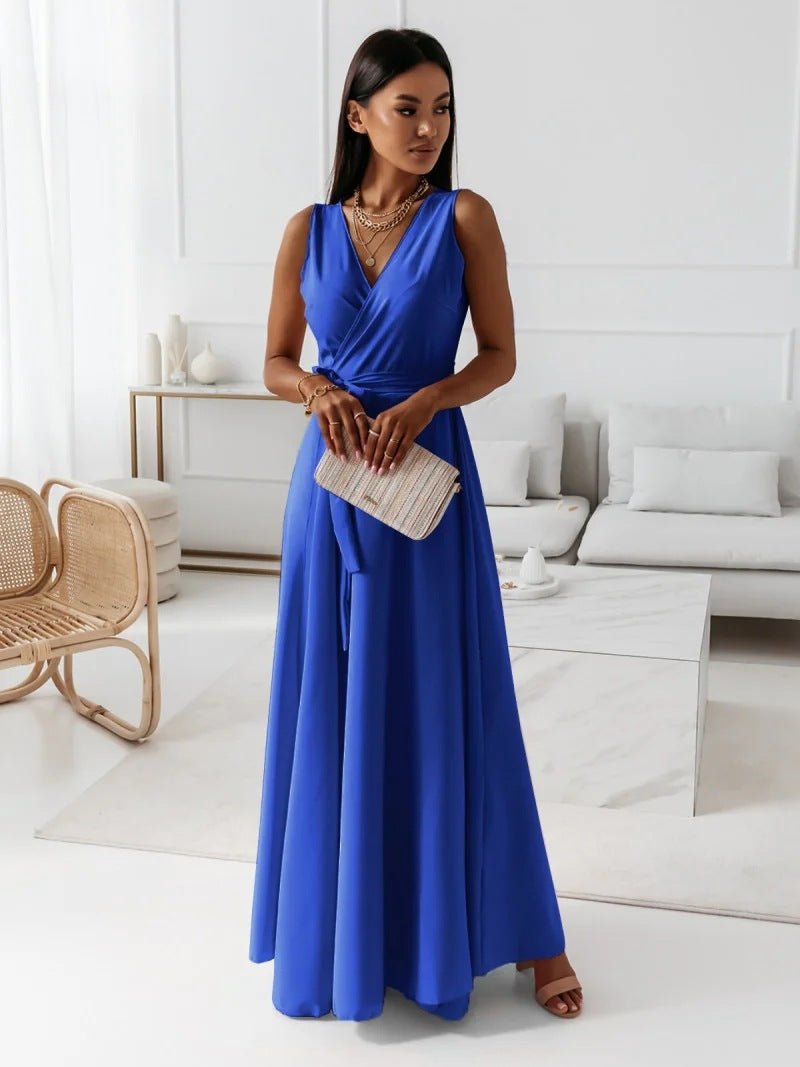 Variant image for Elegantes Maxikleid Damen Mit V-Ausschnitt - Vielseitiges Langes Kleid Für Jeden Anlass-25