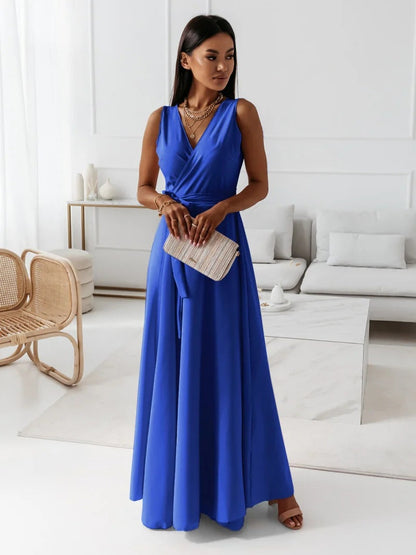 Variant image for Elegantes Maxikleid Damen Mit V-Ausschnitt - Vielseitiges Langes Kleid Für Jeden Anlass-25