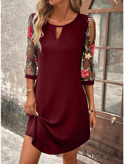 Variant image for A-Linien MIDI-Kleid Damen mit Spleißdetails – Elegantes Schwarzes Festliches Kleid für Alltag und besondere Anlässe-4