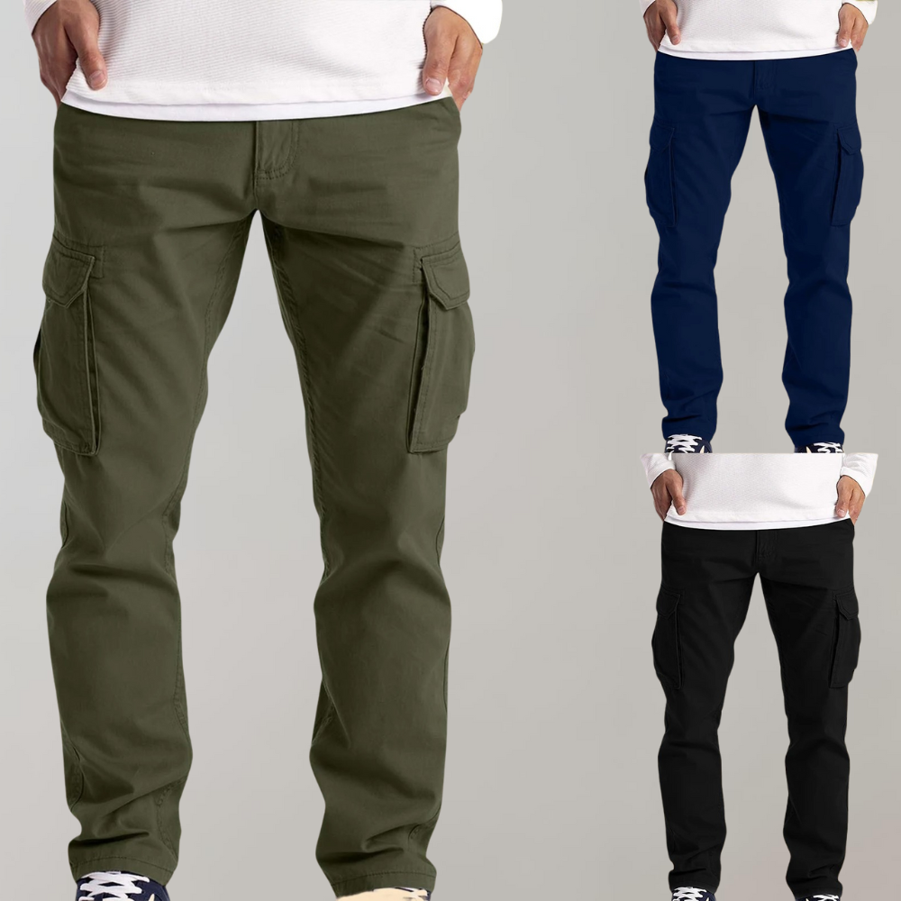 Herren Cargo Hose Mit Geräumigen Taschen Und Bequemer Passform Für Den Alltag-3