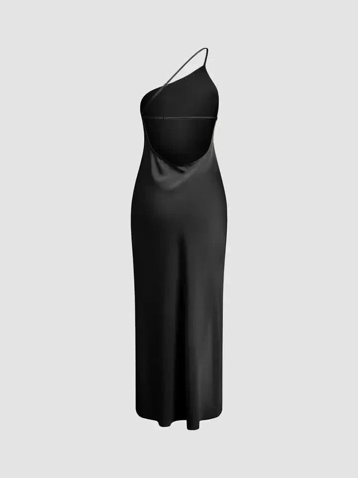 Geschichtetes Maxikleid für Frauen mit Kreuzträgern und fließendem Rock in lebhaftem Gelb für Sommerveranstaltungen