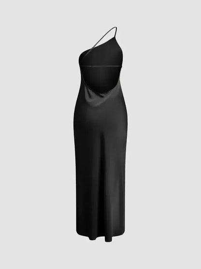 Geschichtetes Maxikleid für Frauen mit Kreuzträgern und fließendem Rock in lebhaftem Gelb für Sommerveranstaltungen