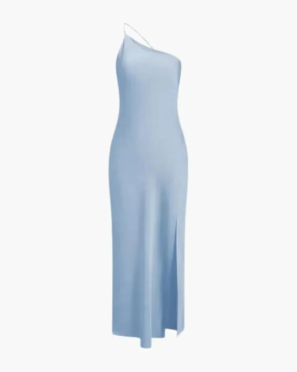 Variant image for Geschichtetes Maxikleid für Frauen mit Kreuzträgern und fließendem Rock in lebhaftem Gelb für Sommerveranstaltungen-17