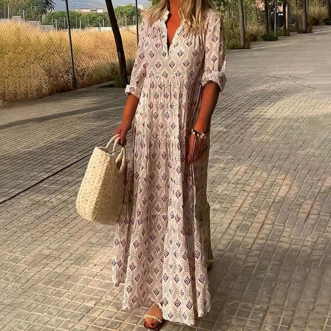 Elegantes Plus Size Boho-Kleid für Damen, Atmungsaktiver Stoff, Größen S-5XL, Trendy Kleider Damen