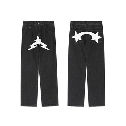 Y2K Druckjeans Mit Lebendigen Designs Und Bequemer Passform-1