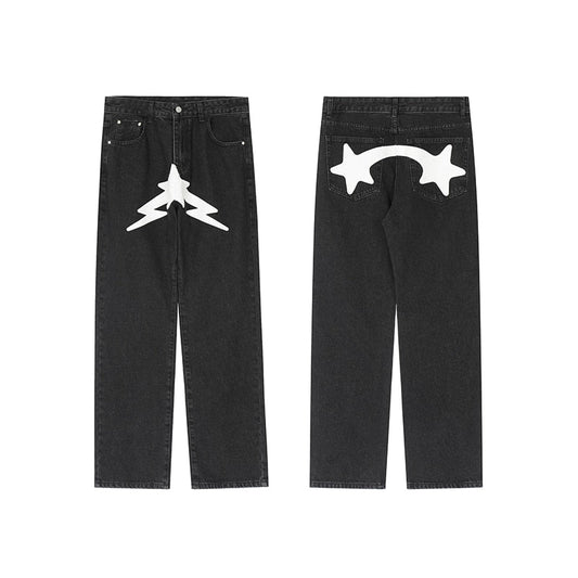 Y2K Druckjeans Mit Lebendigen Designs Und Bequemer Passform-1