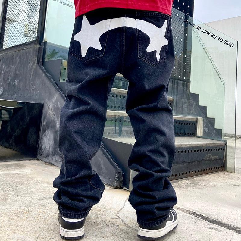 Y2K Druckjeans Mit Lebendigen Designs Und Bequemer Passform-4