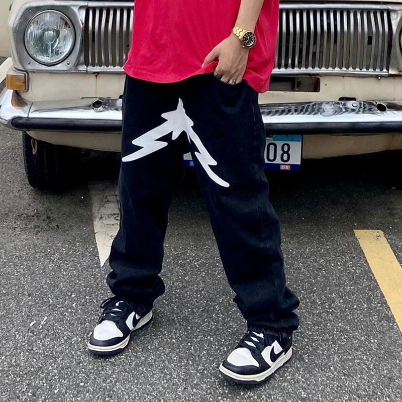 Y2K Druckjeans Mit Lebendigen Designs Und Bequemer Passform-6