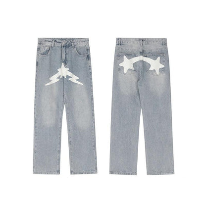 Variant image for Y2K Druckjeans Mit Lebendigen Designs Und Bequemer Passform-2