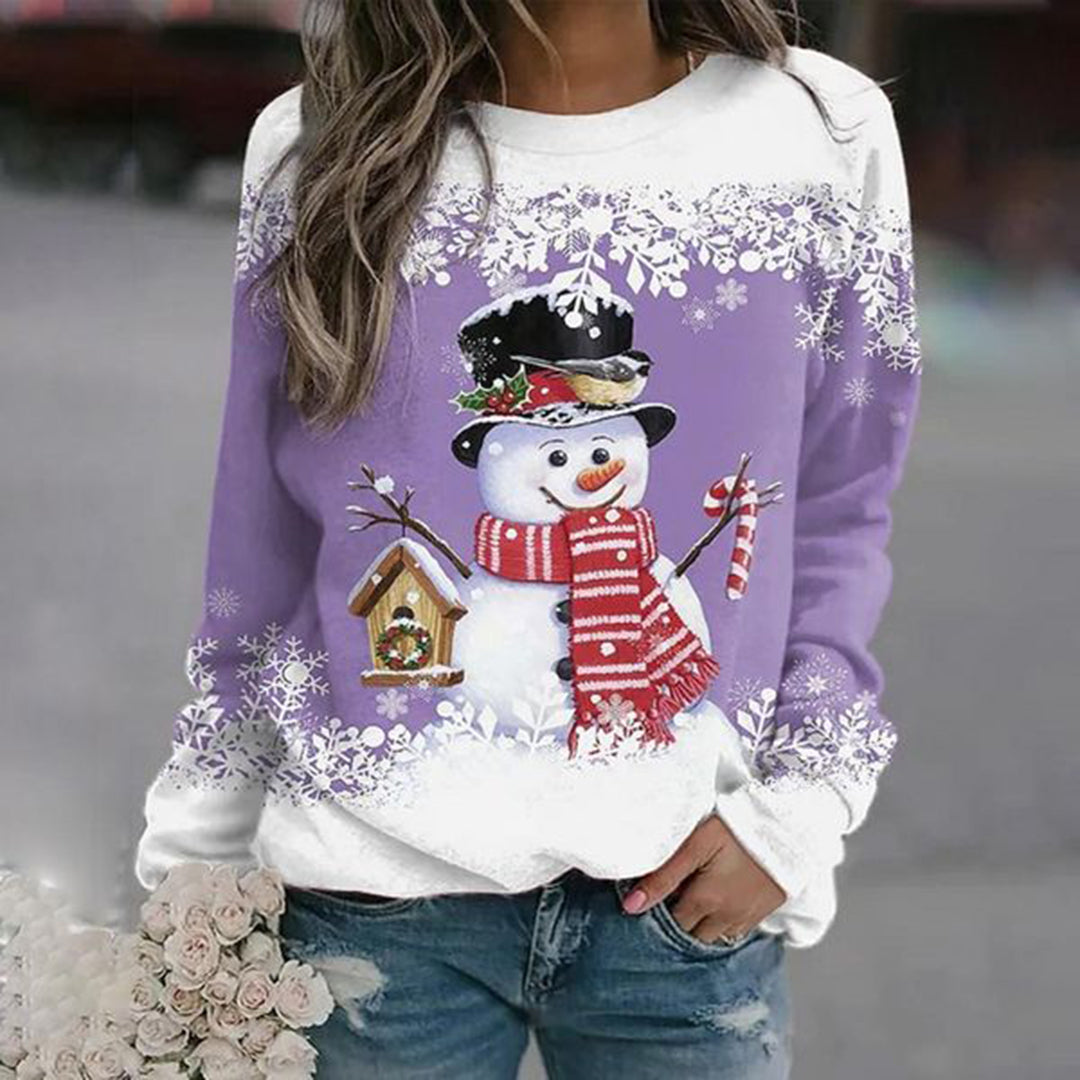 Women’s Snowman Christmas Jumper Warm & Elegant