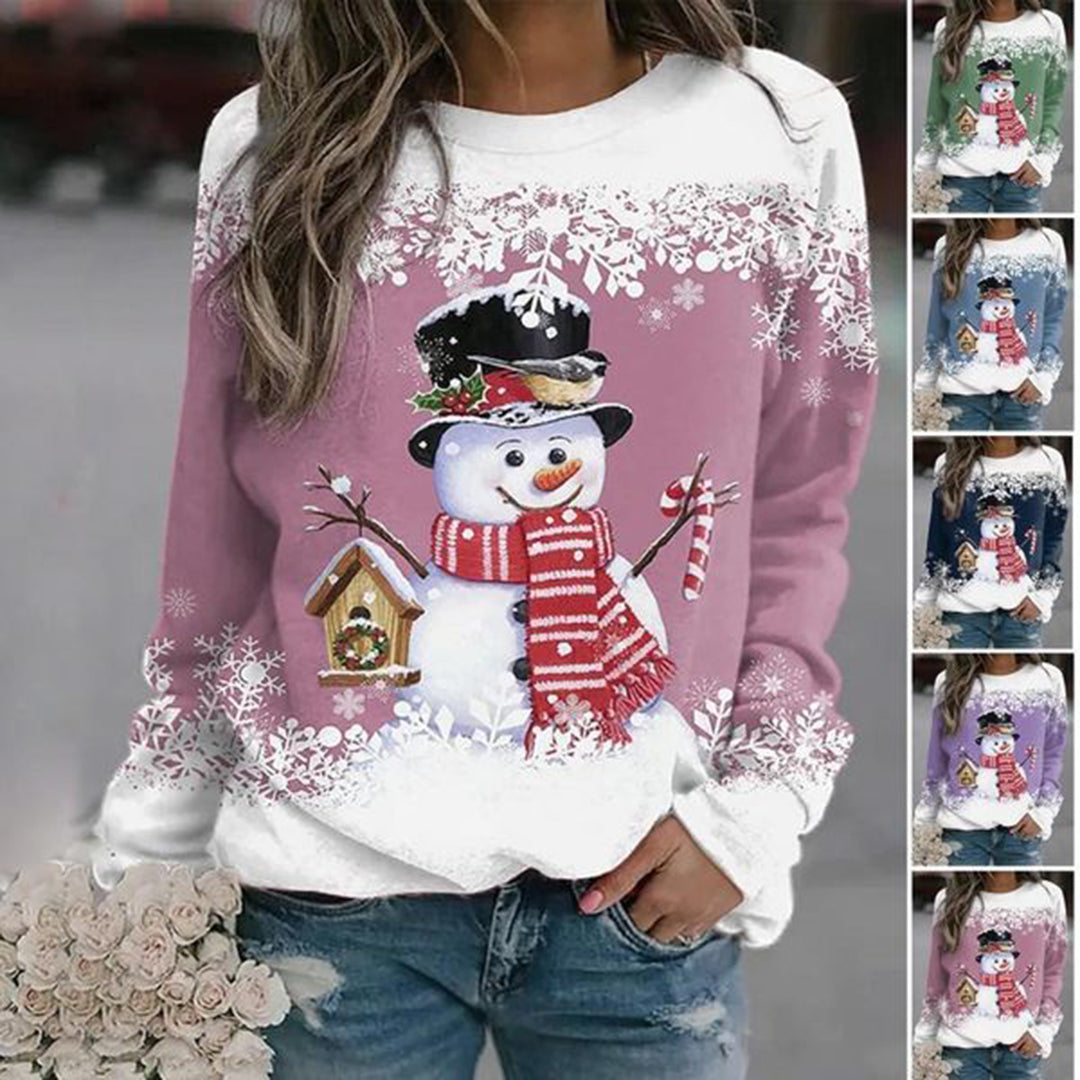 Women’s Snowman Christmas Jumper Warm & Elegant