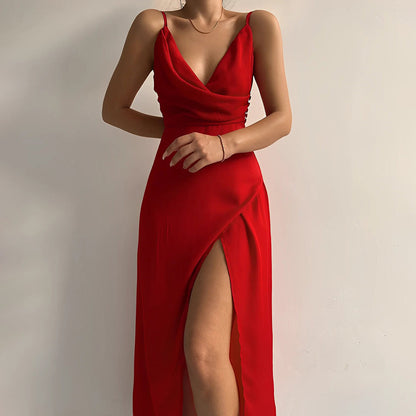 Women’s V-Neck Evening Dress Effortless Elegance & Modern Style