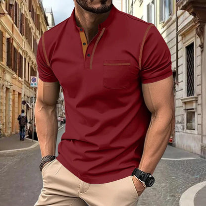 Casual Herren Polo Shirt mit Stehkragen – Atmungsaktives Poloshirt für Sommermode, Vielseitig und Elegantes Design-5