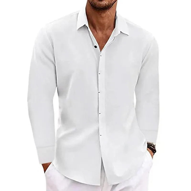 Variant image for Herren Langarmshirt - Lässiges Leinen T-Shirt für Plus-Size Mode in verschiedenen Farben-43