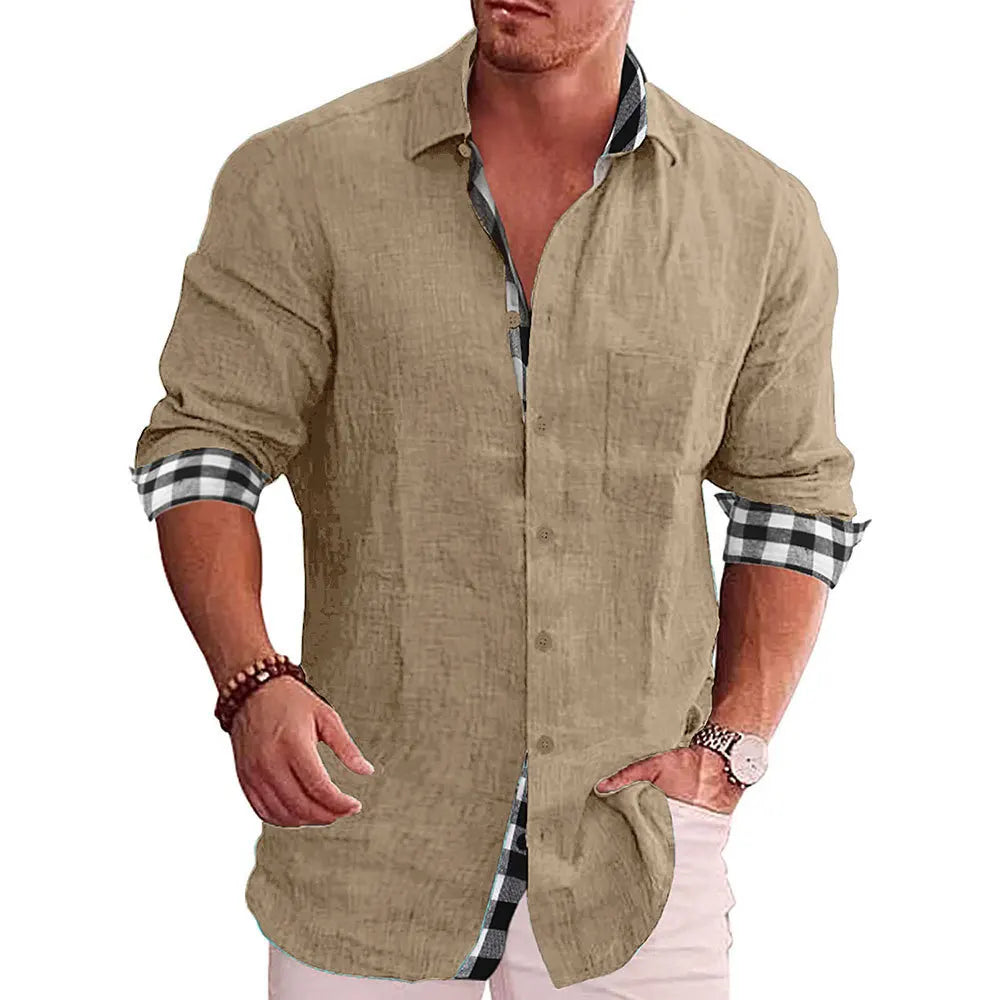 Baumwoll Plaidbluse Damen - Langarm Bluse für Büro und Arbeitskleidung - Größen S bis 5XL-2