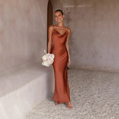 Women’s Spaghetti Strap Maxi Dress Minimalist Design