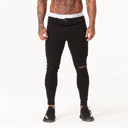 Shascullfites Spray Jeans Herren im Hip Hop Stil mit Distressed Design-3