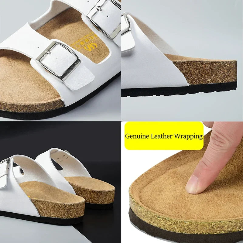 Langlebige Herren Sandalen aus Leder - Nicht rutschende Outdoor Freizeitschuhe für den Sommer-5