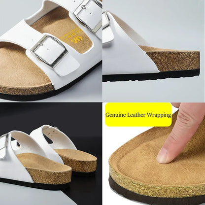 Langlebige Herren Sandalen aus Leder - Nicht rutschende Outdoor Freizeitschuhe für den Sommer-5