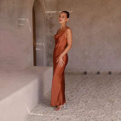 Women’s Spaghetti Strap Maxi Dress Minimalist Design