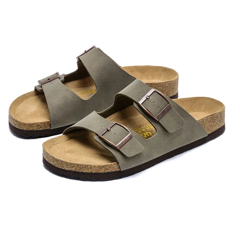 Langlebige Herren Sandalen aus Leder - Nicht rutschende Outdoor Freizeitschuhe für den Sommer-6
