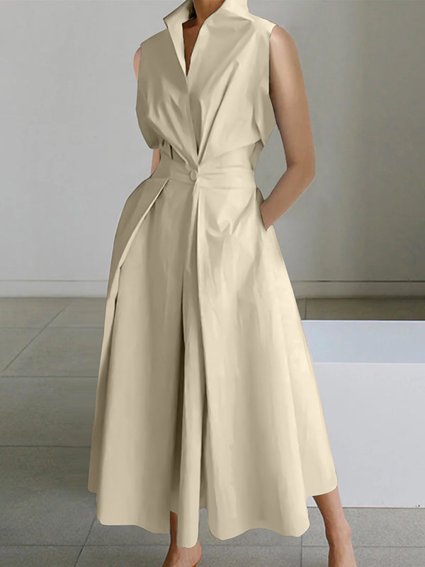 Elegantes Damenkleid Mit Hemdkragen – Vielseitiges Festliches Kleid Für Formelle Und Ungezwungene Anlässe