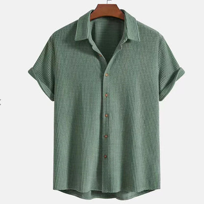Corduroy Kurzarmanzugset - Hemd Und Shorts Outfit Für Kinder-2