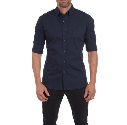 Herrenhemd Casual Oxford mit Reißverschluss - Elastische Baumwolle, Schlanker Schnitt für Alle Jahreszeiten