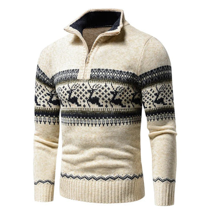 Men's Festive Zip-Up Christmas Jumper Perfect for the Holidays