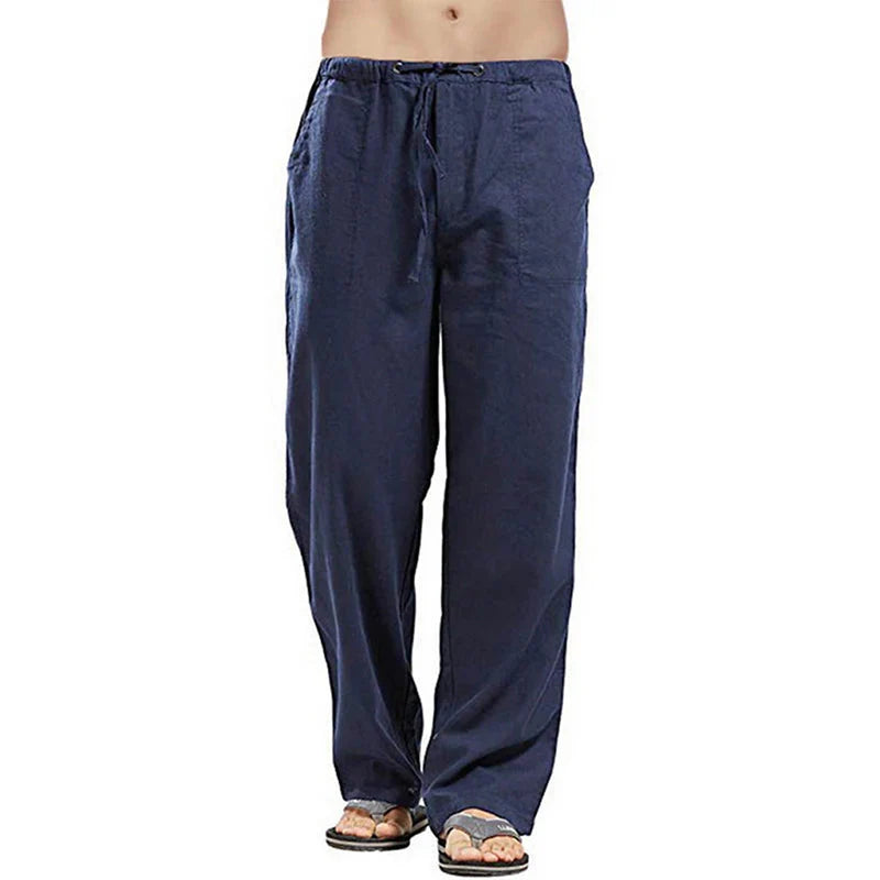 Variant image for Feste Leinenhose Herren Mit Taschen - Atmungsaktive Sommerhose In Großen Größen-41