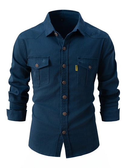 Variant image for Herren Langarmhemd - Herbst- und Wintermode aus Stretch-Baumwolle, Lässig und Business, Schlanker Schnitt, Maschinenwaschbar-1