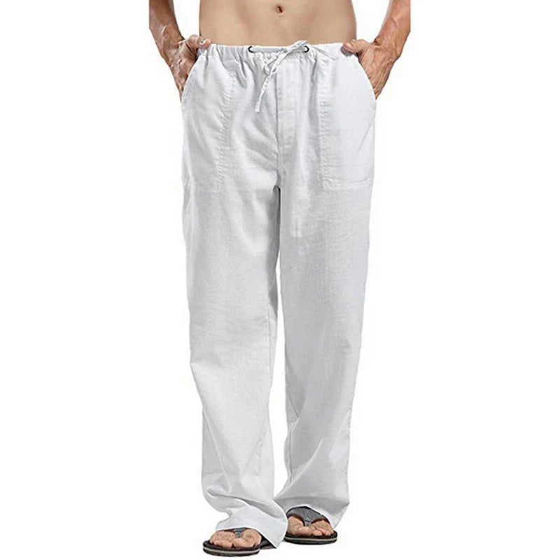 Feste Leinenhose Herren Mit Taschen - Atmungsaktive Sommerhose In Großen Größen-6