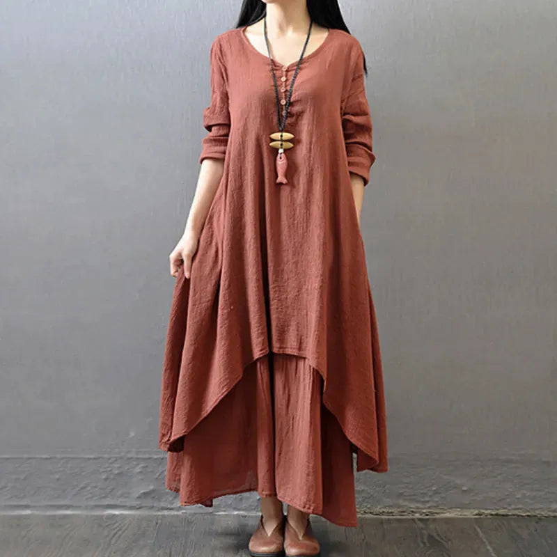 Variant image for Böhmisches Geschichtetes Vintage Sommerkleid Damen, Plus Größen M-5XL, Elegantes und Komfortables Design für den Sommer-8