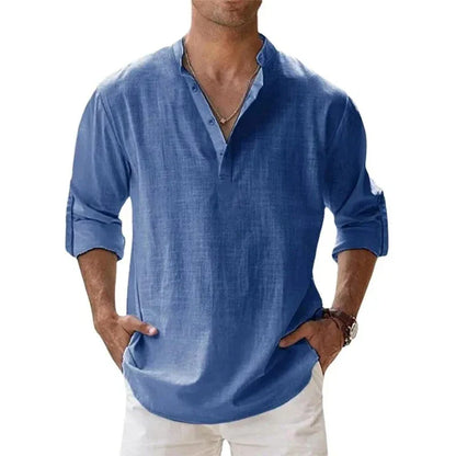 Variant image for Leichte Langarm Herrenhemden - Atmungsaktives Henley Design für Herren, Vielseitig und Bequem-13