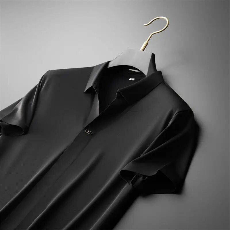 Men’s Casual Two-Piece Set Short-Sleeve Shirt & Slim Tapered Pants