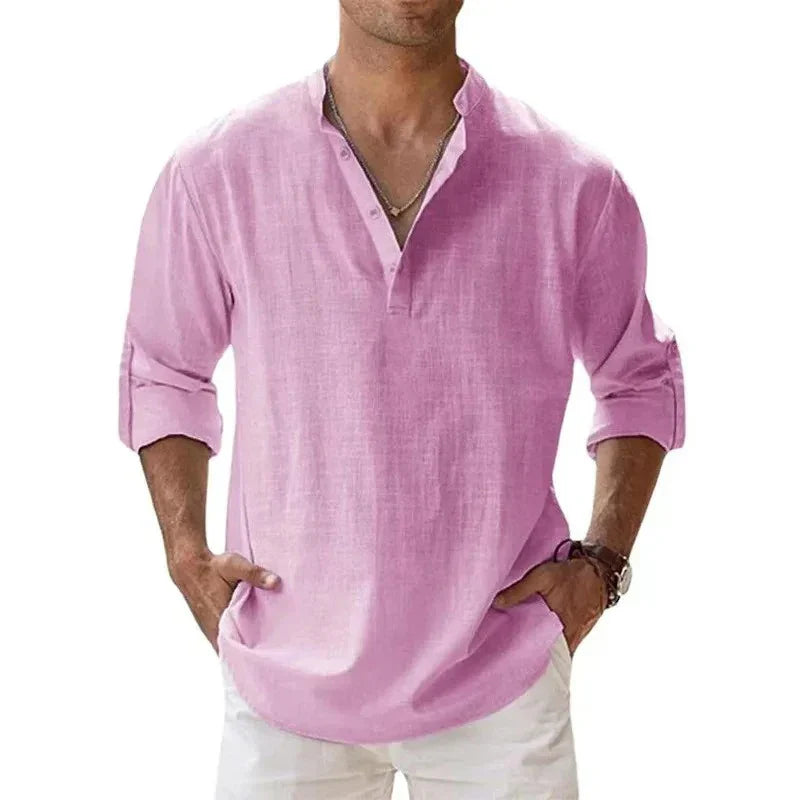 Variant image for Leichte Langarm Herrenhemden - Atmungsaktives Henley Design für Herren, Vielseitig und Bequem-39