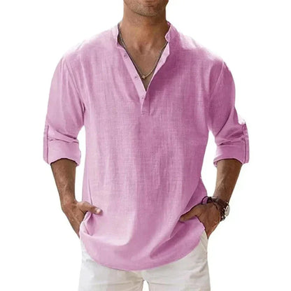 Variant image for Leichte Langarm Herrenhemden - Atmungsaktives Henley Design für Herren, Vielseitig und Bequem-39