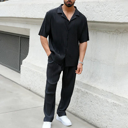 Variant image for Leichtes Leinen Kurzärmeliges Hemd und Fluidhose - Lässige Sommer Outfits Damen für Stilvolle Tage-19