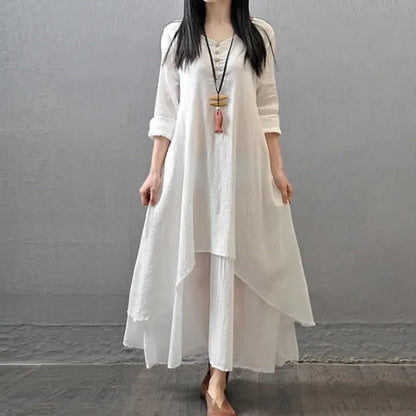 Böhmisches Geschichtetes Vintage Sommerkleid Damen, Plus Größen M-5XL, Elegantes und Komfortables Design für den Sommer