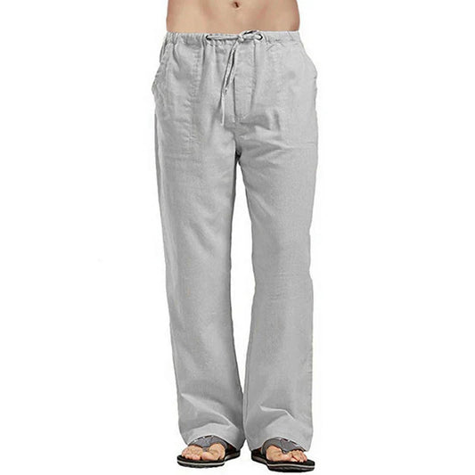 Feste Leinenhose Herren Mit Taschen - Atmungsaktive Sommerhose In Großen Größen-1