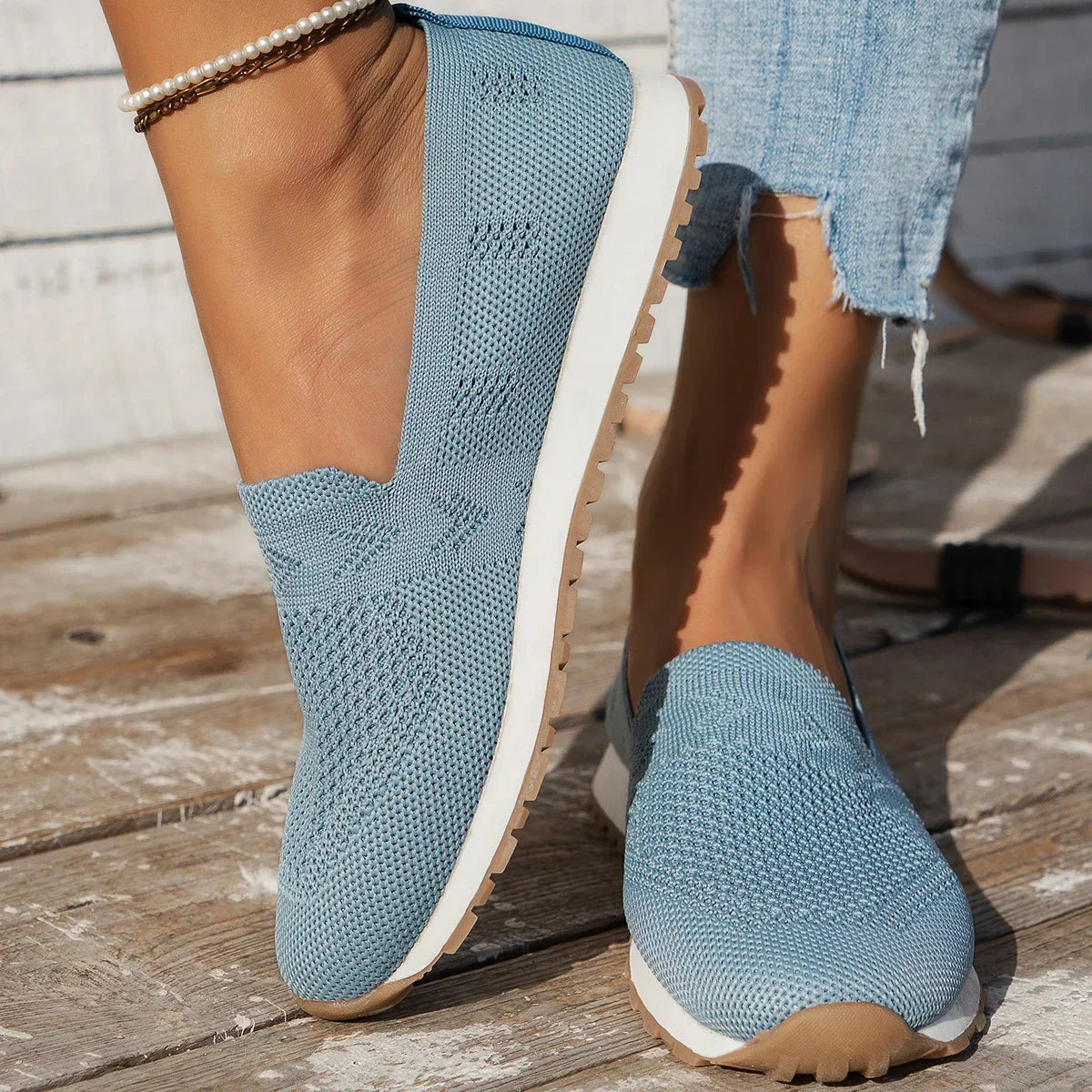 Variant image for Feste Farbige Lässige Slipper Damen - Atmungsaktive Slip-On Schuhe für Komfort und Stil-2