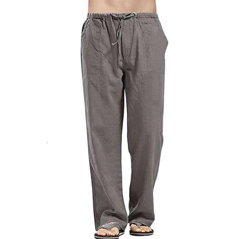 Variant image for Feste Leinenhose Herren Mit Taschen - Atmungsaktive Sommerhose In Großen Größen-49