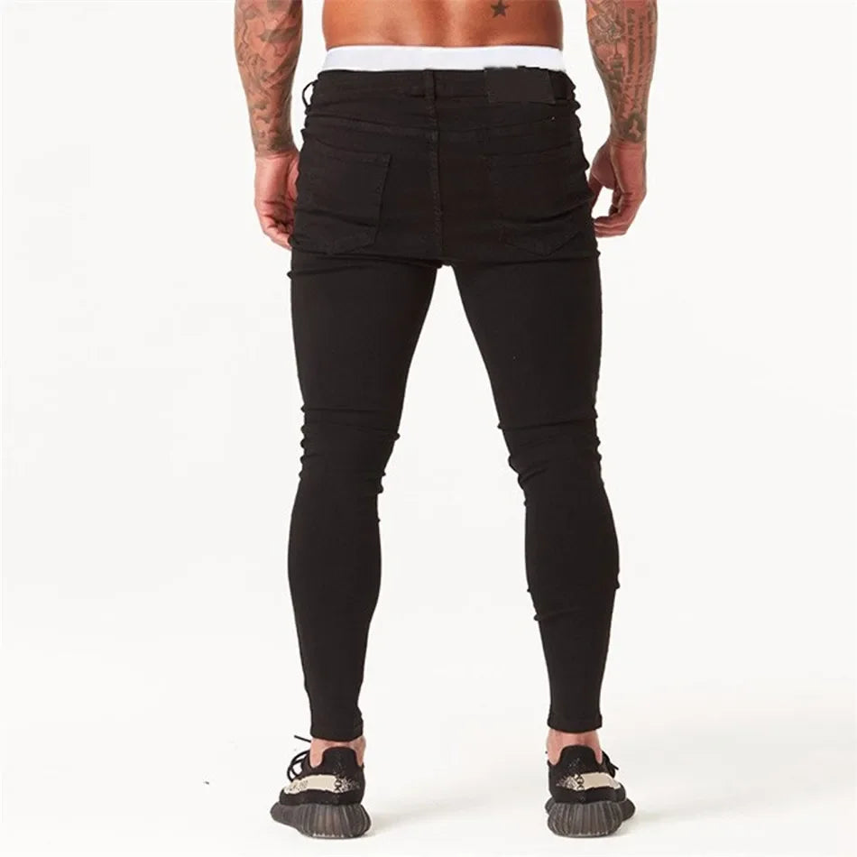 Shascullfites Spray Jeans Herren im Hip Hop Stil mit Distressed Design-4