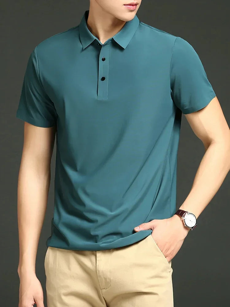 Variant image for Herren Polohemd Langarm, Atmungsaktiver Stoff, Verstellbare Passform für Büro und Freizeit-22