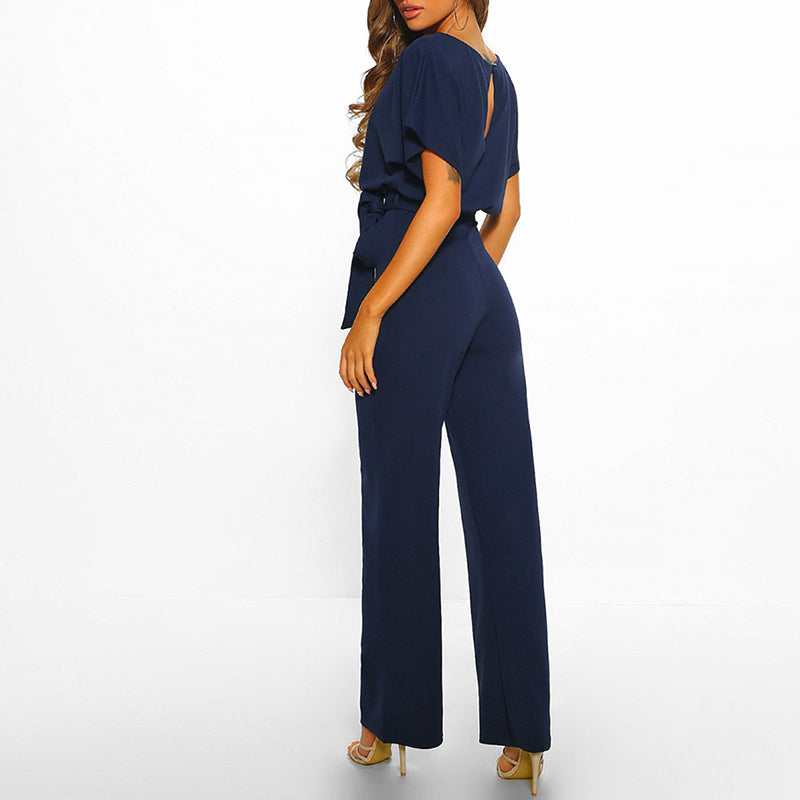 Chic Belted Jumpsuit for Women Stylish Wide-Leg Fit for Effortless Elegance