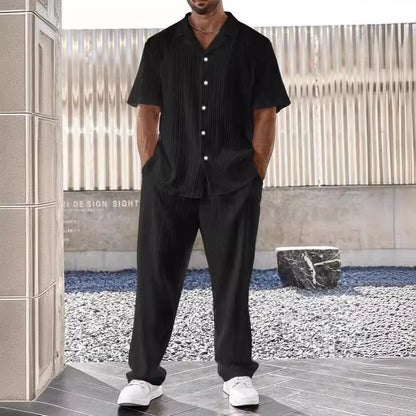Elegantes Herrenhemd und Hosenset aus Leichtem, Atmungsaktivem Stoff für Berufliche und Lässige Anlässe-6