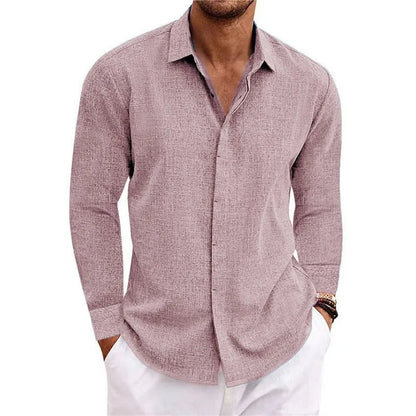 Variant image for Herren Langarmshirt - Lässiges Leinen T-Shirt für Plus-Size Mode in verschiedenen Farben-37