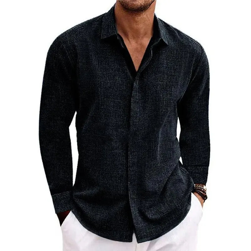 Variant image for Herren Langarmshirt - Lässiges Leinen T-Shirt für Plus-Size Mode in verschiedenen Farben-7