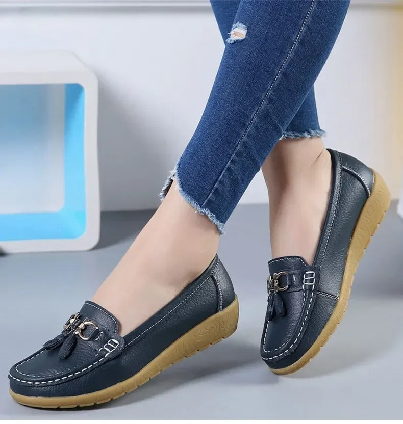 Bequeme Damen Slipper Aus Atmungsaktivem PU-Leder Mit Orthopädischer Unterstützung-2