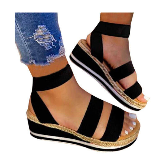 Damen Sandalen Gurtkreuzkeil, Atmungsaktiv und Komfortabel, Sommerschuhe für Freizeitaktivitäten